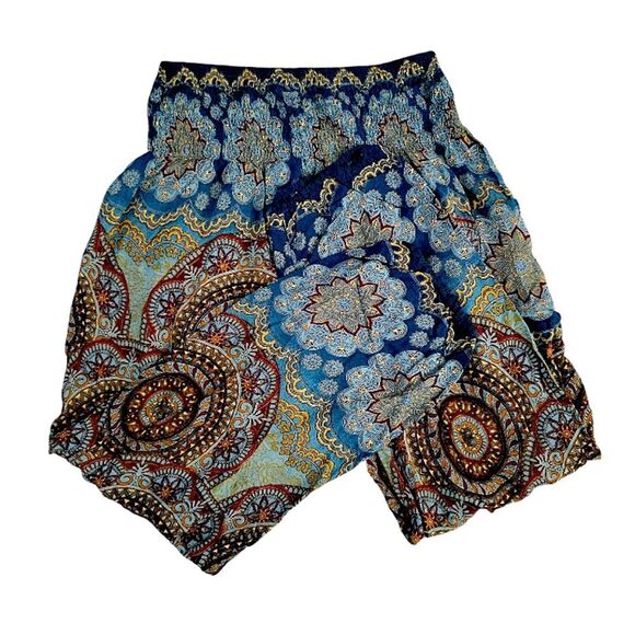 Joob Joob Turquoise Gold Mandala Print Pull On Hippie Harem Pants Size L / XL - Picture 8 of 13